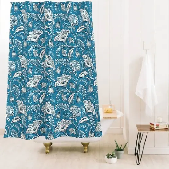 Deny Designs Heather Dutton Farida Blue Ivory Shower Curtain image {1}