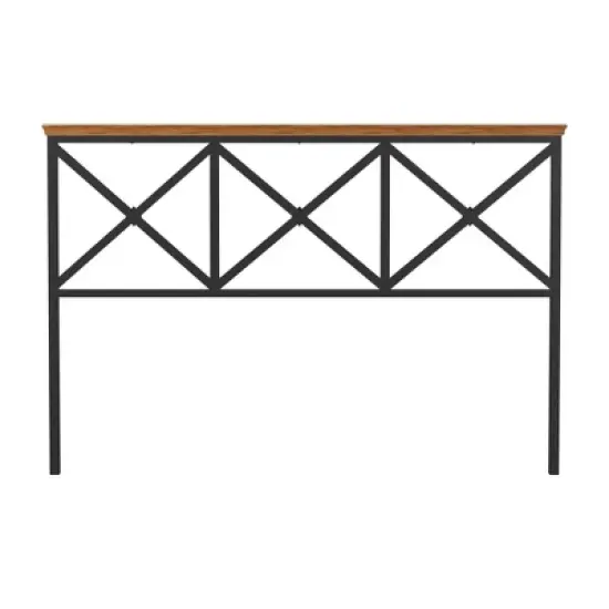 Ashford Metal Headboard Textured Black with Oak Finished Wood - Hillsdale Furniture image {5}