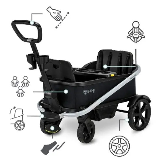 BOB Gear Renegade Foldable Stroller Wagon with 3 Seats and All-Terrain Tyres - Nightfall image {1}