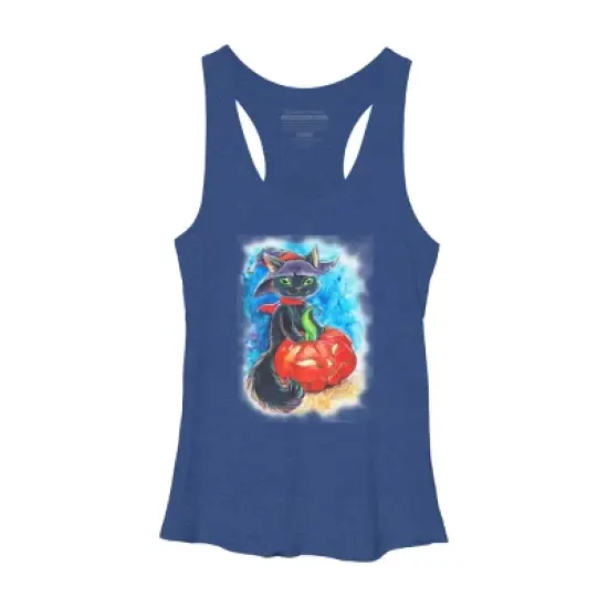Women's Design By Humans halloween. the witch cat By POLINART Racerback Tank Top image {7}