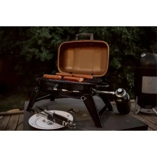 GasOne Portable Tabletop Propane Grill with Heat Resistant Handles, Large Cooking Surface User Friendly Temperature Control Knob for RV, Camping, Home image {5}