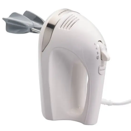 Hamilton Beach 6sp Handmixer Easy Clean Beaters 62636: 275W Handheld Mixer, 6 Speeds, Dishwasher-Safe, White image {1}