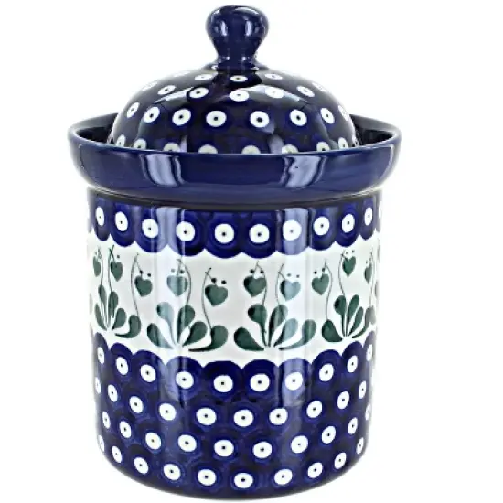 Blue Rose Polish Pottery 492 Ceramika Medium Canister image {6}