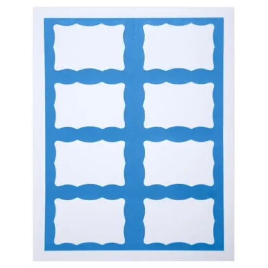 SICURIX Adhesive Badges, Blue Border, Pack of 200 image {5}