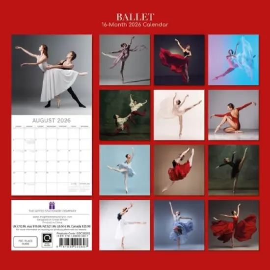 2026 Square Wall Calendar, Ballet, 16-Month Lifestyles Theme, 180 Reminder Stickers (12x12 In) image {3}