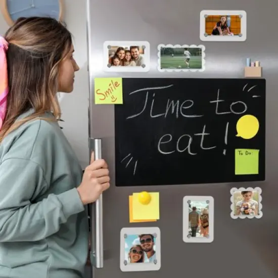 Unique Bargains Double Sided Fujifilm Mini Picture Acrylic Wavy Fridge Magnetic Frames 2 Pcs image {4}