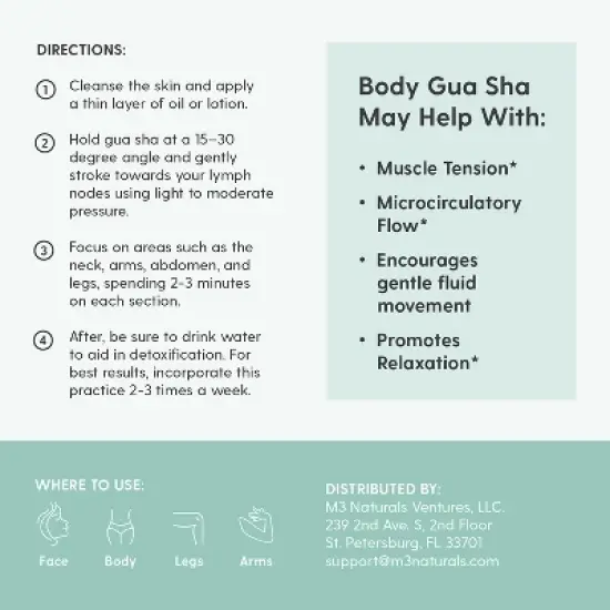 Body Gua Sha Tool, Large Gua Sha for Body, Legs, Arms & Face, Lymphatic Drainage Massager & Cellulite Relief Tool for Relaxation, M3, 1ct image {2}