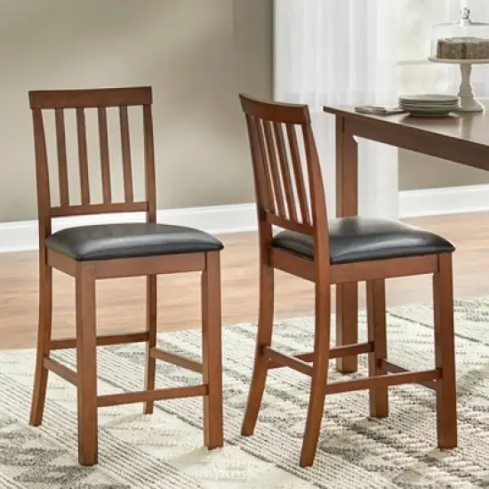 Set of 2 24" Georgetown Counter Height Barstools Espresso - Buylateral image {1}