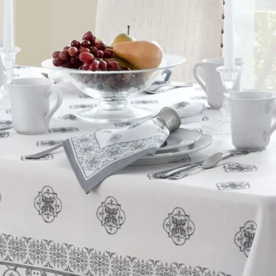 Amani Tile Napkin, Set of 8 - Gray - 17x17 - Elrene Home Fashions image {1}