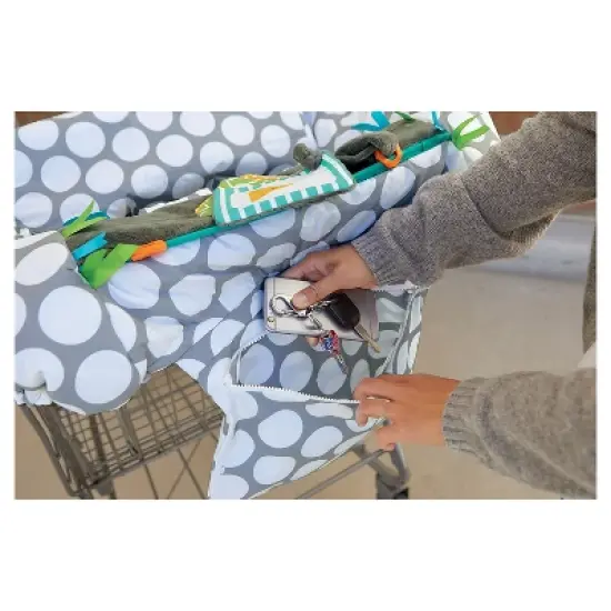 Boppy Preferred Shopping Cart and Restaurant High Chair Cover - Gray Jumbo Dots image {5}
