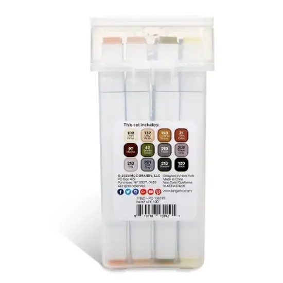 KINGART PRO Double-Ended Markers 12 Neutral Colors image {9}