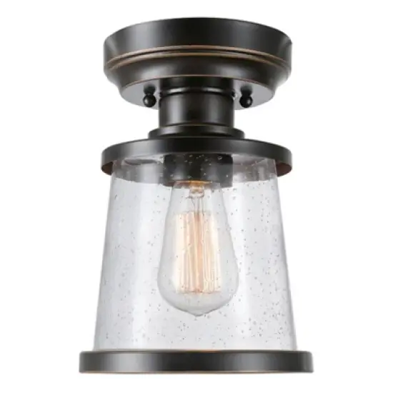 Globe Electric - Charlie Oil Rubbed Ceiling Light - Bronze - 9.6 in. image {1}