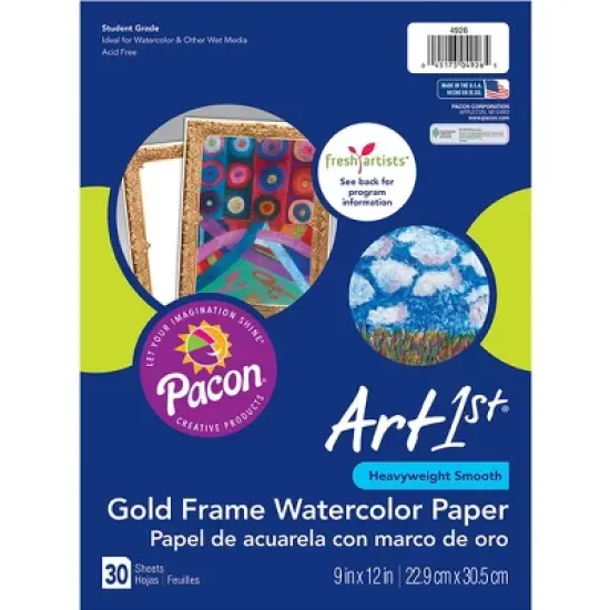 UCreate&reg; Watercolor Paper, Gold Frame, 9" x 12", 30 Sheets image {2}