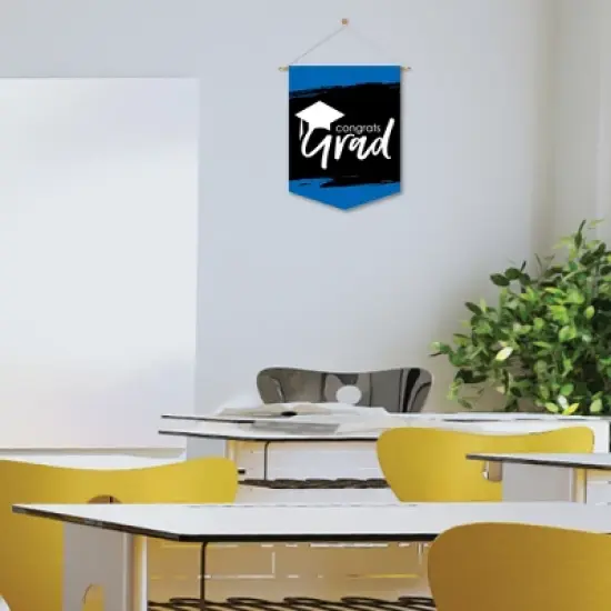 Big Dot of Happiness Blue Grad - Best is Yet to Come - Outdoor Home Decorations - Double-Sided Royal Blue Graduation Party Garden Flag - 12 x 15.25 in image {6}