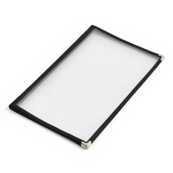 WeChef 30 Pack Menu Cover 8.5 x 11" Letter Double Fold 2 Page 4 View Restaurant Black Trim image {3}