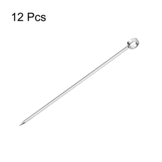 Unique Bargains Stainless Steel Drink Appetizer Ring Head Cocktail Picks 4.3" image {2}