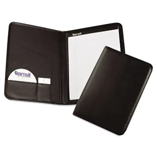 Samsill Professional Padfolio Storage Pockets/Card Slots Writing Pad Black 70810 image {5}