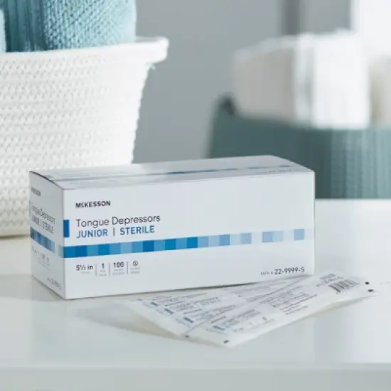 McKesson Tongue Depressor, Sterile, Junior, 5 1/2 in., 100 Count, 1 Pack image {6}