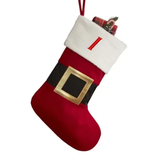 Personalization Mall Santa Belt Embroidered Initial Christmas Stockings image {10}