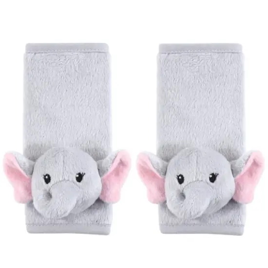 Hudson Baby Infant Girl Car Seat Insert and Strap Covers, Pretty Elephant, One Size image {2}