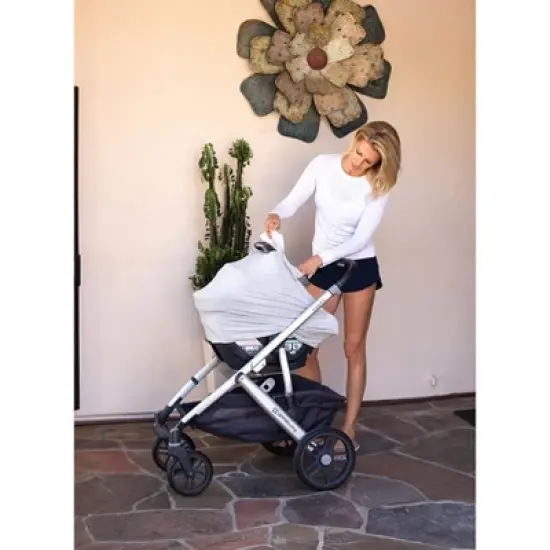 Snuggle Shield LUXE Protection Rayon from Bamboo Multi Use Antimicrobial Air Filtering Infant Car Seat/Nursing Cover - Gray image {16}