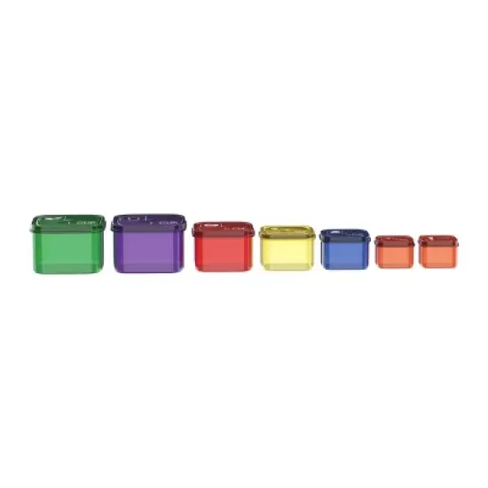 Hastings Home 7-Pc Set of Microwave-Safe, Color-Coded Portion Control Containers for Meal Prep and Dieting image {4}