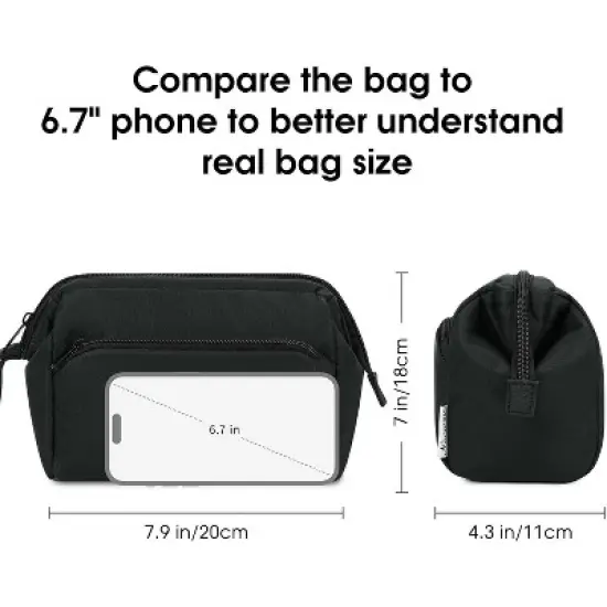 Narwey Makeup Bag  Wide-open Make up Bag Travel Cosmetic Bag image {4}