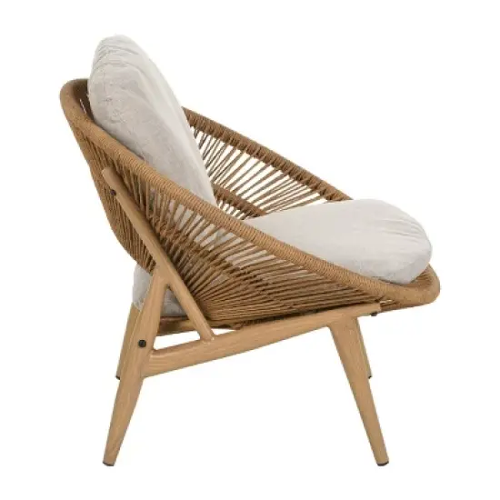 Outdoor Wicker Lounge Chairs with Cushions,Papasan Style Patio Chairs for Balcony or Poolside-Maison Boucle image {4}