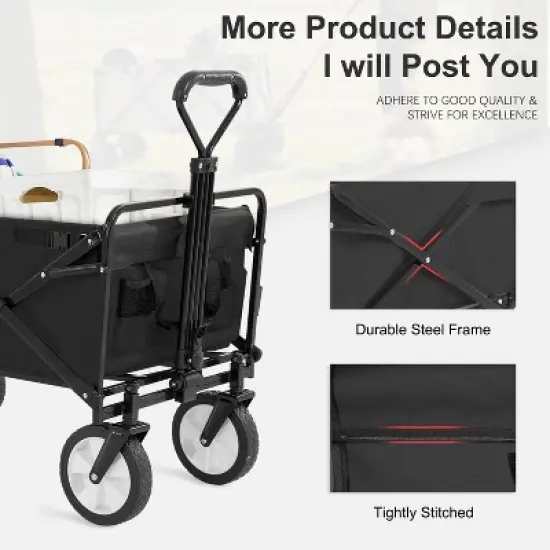 FDW Collapsible Wagon Folding Wagon Garden Cart with Large Capacity image {4}