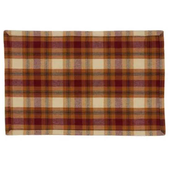 Saro Lifestyle Plaid Placemat, 13"x19" Oblong, Rust (Set of 4) image {1}