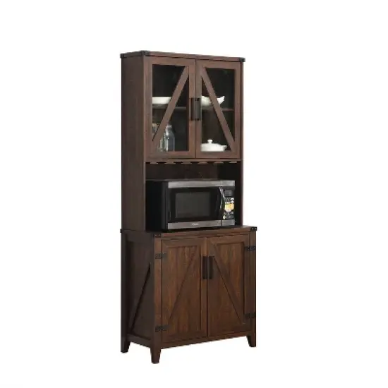 Wall Bar Cabinet with Glass Doors - Home Source image {9}