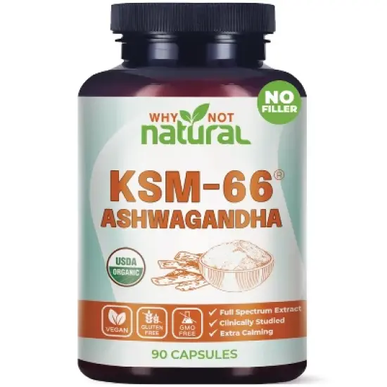 Why Not Natural Organic Ashwagandha KSM 66 Supplement, 90 Capsules image {7}