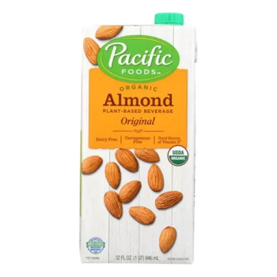 Pacific Foods Organic Original Almond Plant-Based Beverage - Case of 12/32 oz image {6}