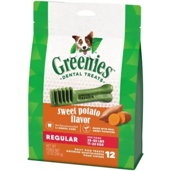 Greenies Dental Bone Sweet Potato Dog Treat - Regular - 12oz image {5}