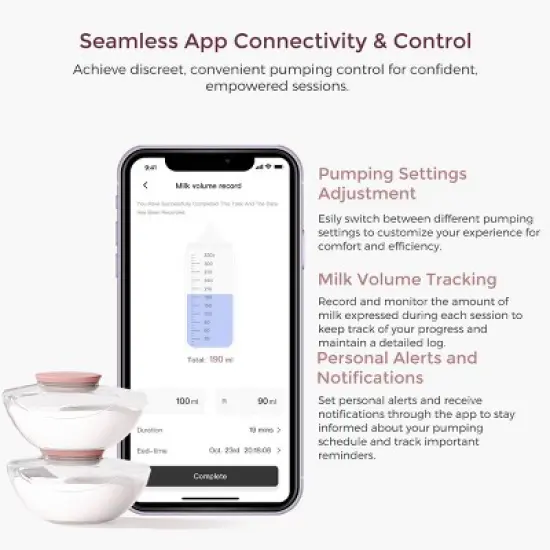 Momcozy M9 Hands-Free Wearable Electric Breast Pump Set image {12}