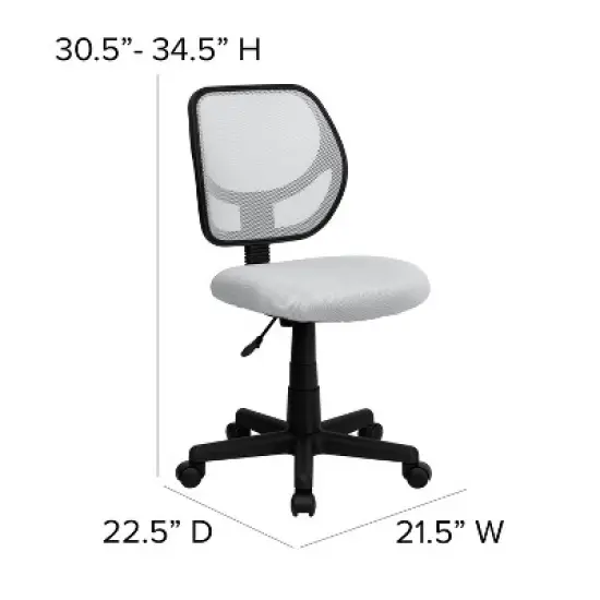 Emma and Oliver Mid-Back Mesh Swivel Task Office Chair with Curved Square Back image {3}