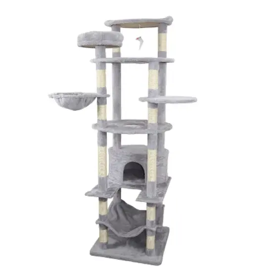 Racxily 78 in Cat Tree Tower with Large Condo Sisal Scratching Post Big Hammock and Top Platform image {7}