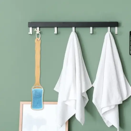 Unique Bargains Double Side Long Handle Bath Brush 17.72" Length 1 Pc image {4}