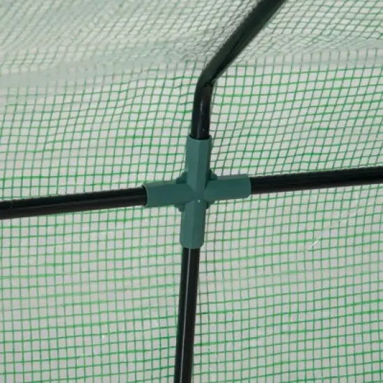 Outsunny 6' x 3' x 3' Portable Greenhouse, Garden Hot House with Two PE/PVC Covers, Steel Frame and 2 Roll Up Windows image {5}