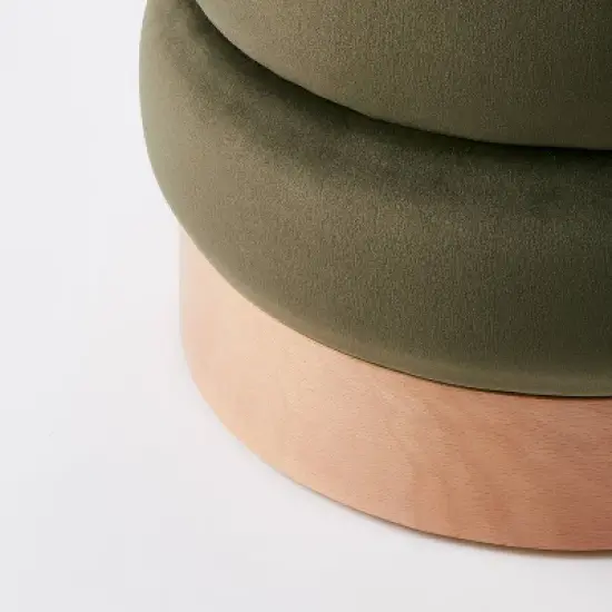 Clarkdale Channel Tufted Ottoman with Wood Base - Threshold&trade; designed with Studio McGee image {3}