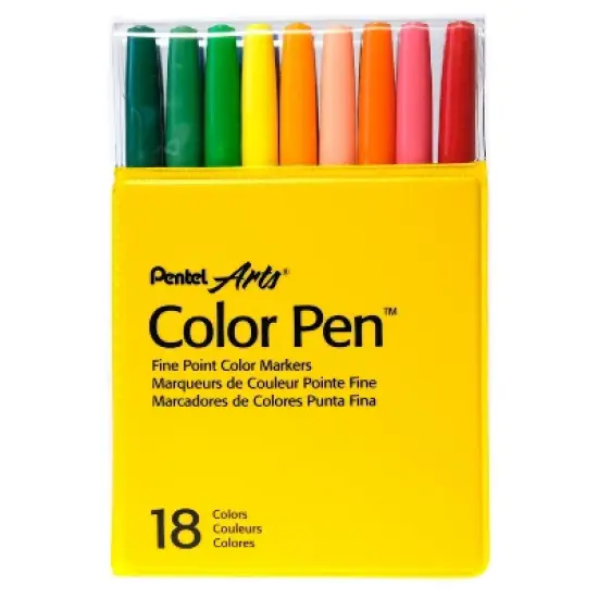 S360 Color Pen Set 18ct - Pentel: Fine Felt Tip, Multicolored Ink, Non-Toxic, Art & Stationery, Cap Design image {4}