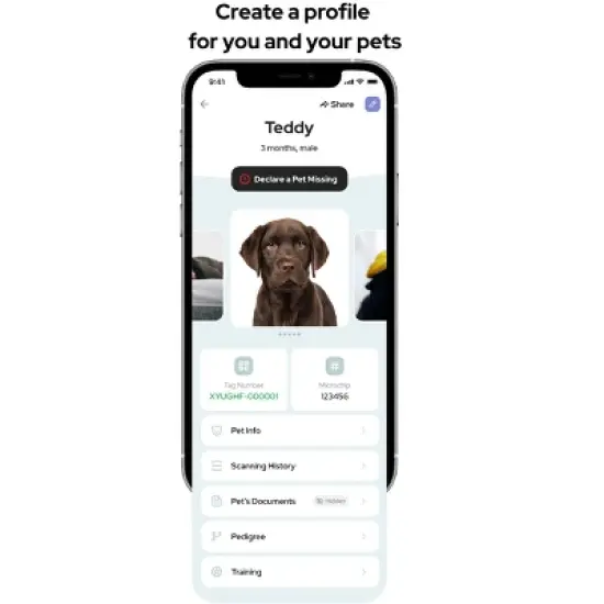 Global Pet Security QR Code Pet Collar ID Tag with Mobile App including Microchip Registration and Medical Records Sharing image {4}