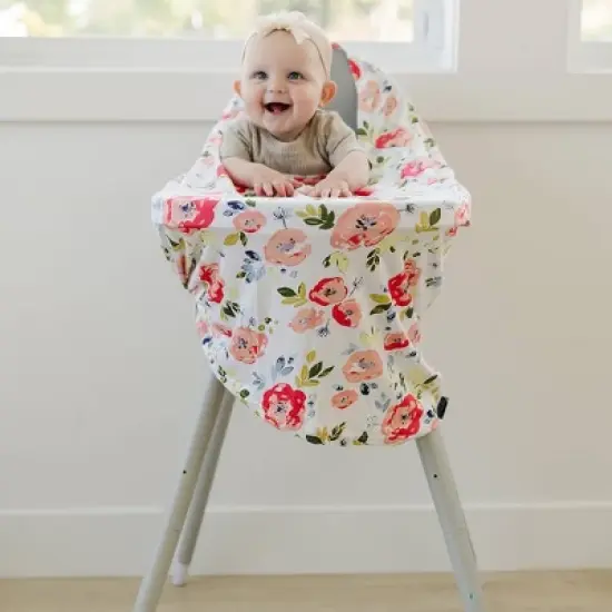 Bebe au Lait Pure & Simple 5-in-1 Cover with 2 Nursing Pads - Floral Pop - 3ct image {4}