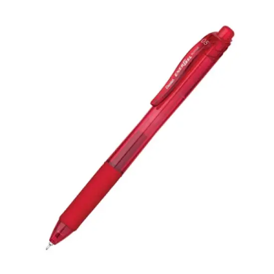 Pentel EnerGel-X Retractable Liquid Gel Pen, Red, 0.5mm, Pack of 12 image {1}