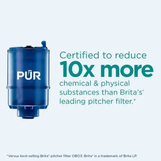 PUR Filtration PLUS Faucet Horizontal Mount Water Filtration System Chrome PFM400H: Best Sink Filter, Lead & Mercury Removal, Easy Install image {2}