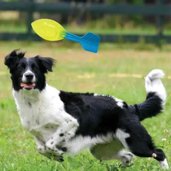 NERF 12" TPR Squeak Vortex Interactive Dog Toy - Green/Blue image {6}