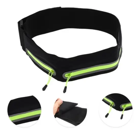 Unique Bargains Reflective Double Pocket Running Waist Pack 1 Pc image {2}