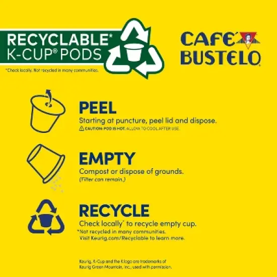 Caf&eacute; Bustelo Espresso Style Dark Roast Keurig K-Cup Coffee Pods - 10ct image {5}