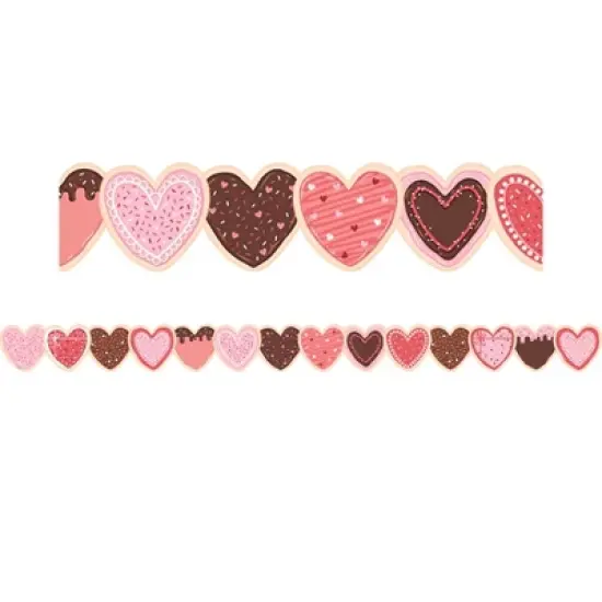 Teacher Created Resources&reg; Frosted Heart Cookies Die-Cut Border Trim, 35 Feet Per Pack, 6 Packs image {1}