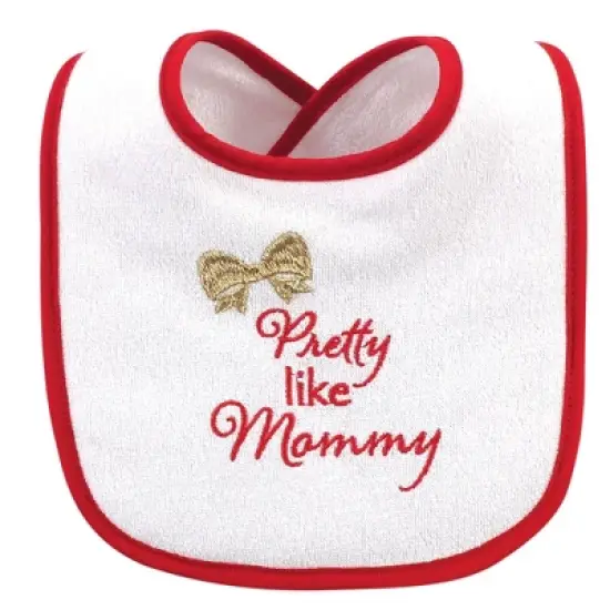 Hudson Baby Infant Girl Cotton Terry Drooler Bibs with Fiber Filling 12pk, Holiday Girl Sparkle, One Size image {4}